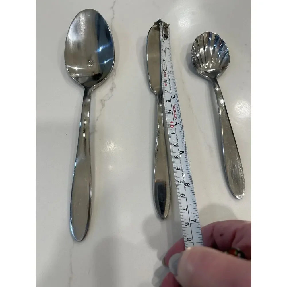 Oneida Gloss‎ LARSON Stainless Plain Pointed Tip Flatware 3 Pc Serving Set